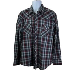 Wrangler Wrancher Pearl Snap Western Shirt Size XL